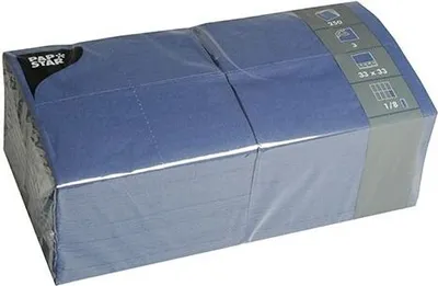 Produktbild von Servietten, 3-lagig 1/8-Falz 33 cm x 33 cm dunkelblau