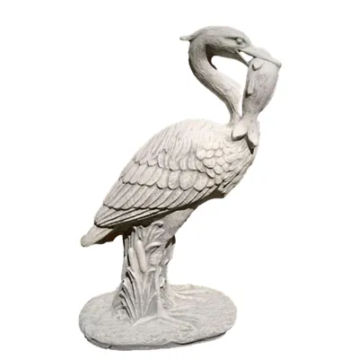 Produktbild von Schöner Fischreiher mit Fisch im Schnabel zur Dekoration für den Garten, Neu Frostfest Witterungsbeständig, Tierfigur zur Gartengestaltung PO-539