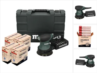 Produktbild von Metabo FSX 200 Intec Exzenterschleifer 240 W 125 mm + 4x Toolbrothers SPIDER Schleifnetz Set + Koffer
