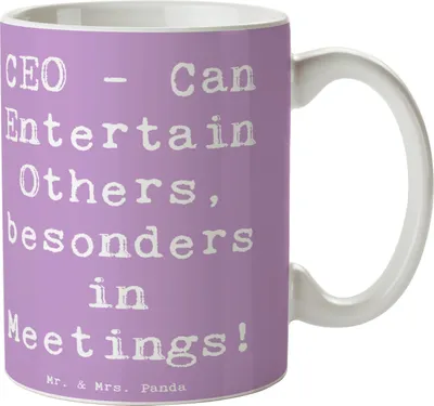 Produktbild von Mr. & Mrs. Panda Tasse Spruch CEO Unterhaltungskünstler - Lavendeltraum - Geschenk, Kaffeetasse, kreative Geschenke, Unternehmensentscheidungen, Geschäftsstrategie, Beruf