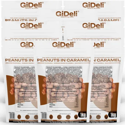 Produktbild von Gebrannte Erdnüsse 8kg Karamell Süß Knusprig Snack Party Gastronomie GiDeli