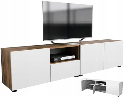 Produktbild von RTV-Sideboard 200cm Eiche Wotan Weiß Matt stehend oder hängend