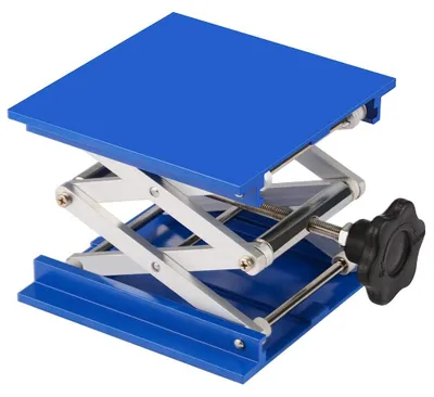 Laborkrik 150x150 mm, Aluminium, 10 kg, 60–260 mm höhenverstellbar