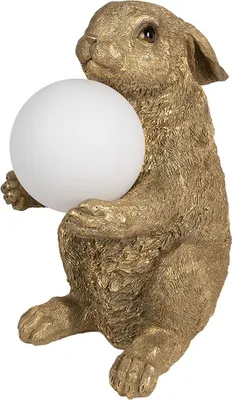 Produktbild von Clayre & Eef Tischlampe Kaninchen 27x19x35 cm Goldfarbig Polyresin