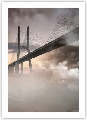 Produktbild von Poster - Poster ohne Rahmen - Brücke Nebel Wasser - 50x70 cm - Wand Bild - Wanddeko - Wandbilder - Kunstposter - Wandposter - Bilder - Kunstdruck - Wanddekoration - Wandbild - P2XPA50x70-3525