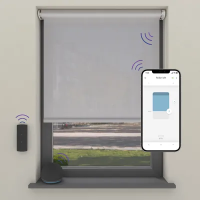 Produktbild von Cocoon Home Elektrischer Rolloscreen 180x190 - Lichtdurchlässig - Silber