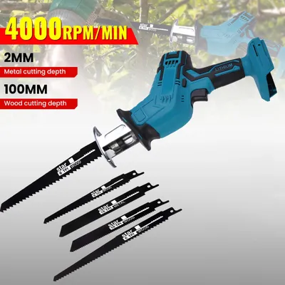 Immagine prodotto di Sega a batteria - Sega elettrica - 100 mm - 3000 giri/min - Velocità variabile - Adatta per metallo e legno - Senza batteria