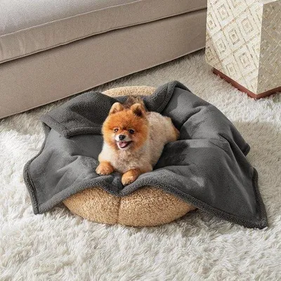 Produktbild von Famanu Hundedecke wasserdicht, waschbar, warm, doppelseitig, grau, 145 x 216 cm