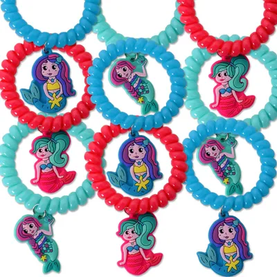 Produktbild von 9 Stück TE-Trend Mermaid Meerjungfrau Nixe Spirale Armband Spiralarmband Kinder Mädchen Mitbringsel Mehrfarbig Sortiert