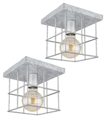 Produktbild von 2er Set Deckenleuchte, Käfig, Betonstahl-Gitter, L 20 cm