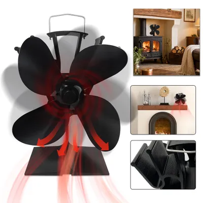 Produktbild von NAIZY Kaminventilator wärmebetrieben ohne Strom, Ofenventilator und Ofenlüfter für Holzofen und Kaminofen, Schwarz