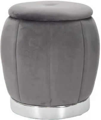 Imagen del producto de Puf Paris, 43 x 43 x 43 cm, color gris plateado, material: poliéster