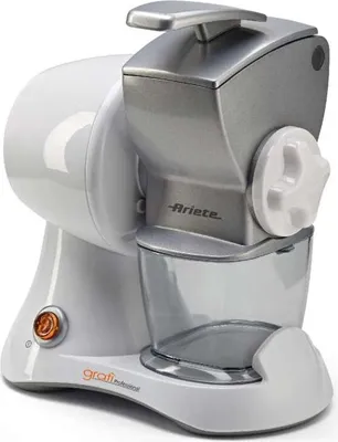 A white and silver electric cheese grater.