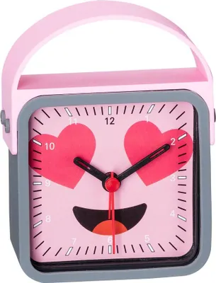 Produktbild von Analoger Wecker Kinderwecker rosa-grau mit schleichende Sekunde
