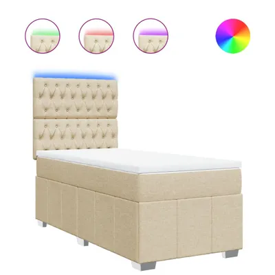 Produktbild von vidaXL Boxspringbett mit Matratze Creme 100x200 cm Stoff