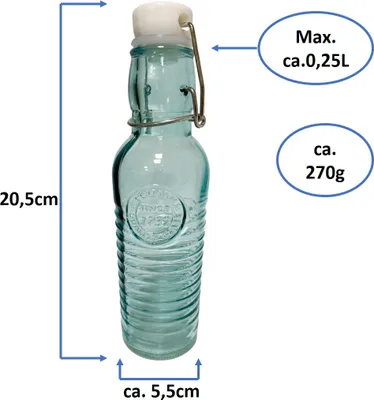 Produktbild von Glasflaschen 250ml mit Bügelverschluss - 3 Stück