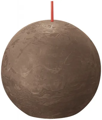 Produktbild von Bolsius Rustik Kugelkerze wildleder braun, Durchmesser: 7,6 cm