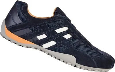 A single navy blue Geox sneaker is shown against a white background.