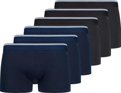 Produktbild von SKINY Herren Boxershorts, 6er Pack - Pants Baumwolle Multipack, Unterwäsche, Unterhose, einfarbig Blau/Schwarz S