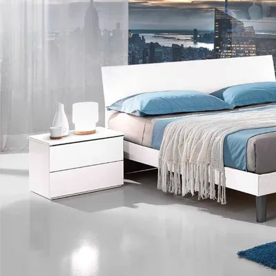 Immagine prodotto di Comodino 2 cassetti bianco Manitoba