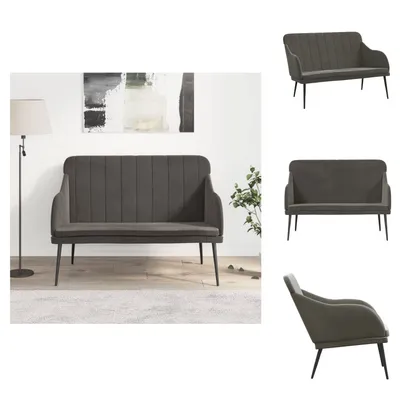 VIDAXL Banc Gris Clair 110x76x80 Cm Velours Pas Cher