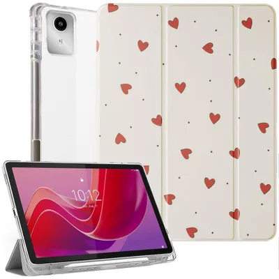Image de Coque pour Lenovo Tab M11 2024, Housse Antichoc avec Porte-Stylet - Motif Cœur