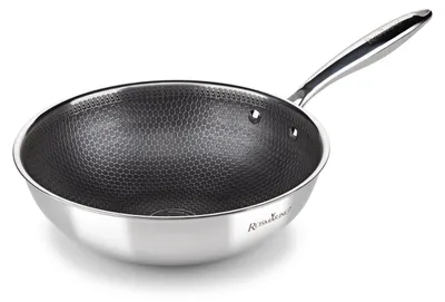 Wok 28 cm, Edelstahl, Antihaftbeschichtung, ofenfest bis 220 °C