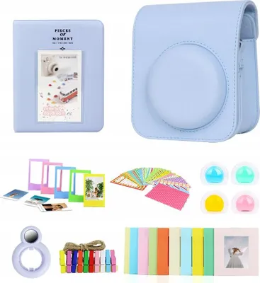Imagen del producto de Kit 8 en 1 de accesorios para la cámara FujiFilm INSTAX Mini 12 / Color azul