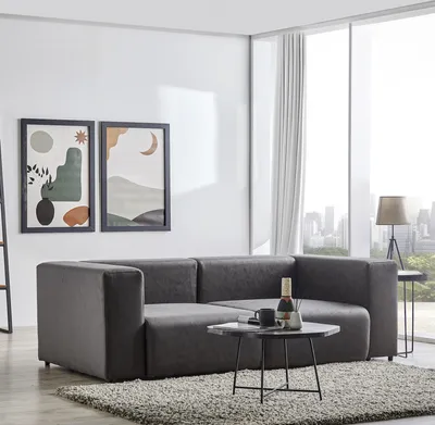 Produktbild von 2-Sitzer Sofa 'Suldal' WildKunstleder Schwarz