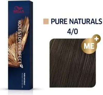 Produktbild von Wella Koleston Perfect Me+ Pure Naturals Professionelle Permanente Haarfarbe 4/0, 60 ml, nicht allergen, nicht sensibilisierend, minimiert Haarschädigung, für alle Haartypen, mit Welloxon Perfect, bis zu 3 Töne Veränderung