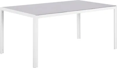 Obrázek produktu pro BELIANI Zahradní stůl šedobílý 160 x 90 cm hliník sklo obdélníkový moderní venkovní nábytek