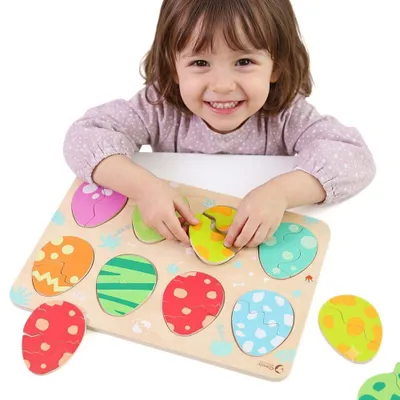 Imagen del producto de Classic World Puzzle de Madera Huevos Dinosaurios