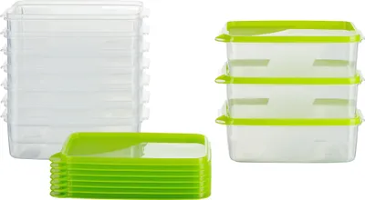 Produktbild von MiraHome Vorratsdosen Sets verschiedene Größen rechteckig grün – Vorratsdosen mit Deckel Luftdicht – Gefrierdosen für Mealprep – Austrian Quality