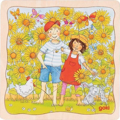 Produktbild von Schichtenpuzzle Sonnenblumenfeld