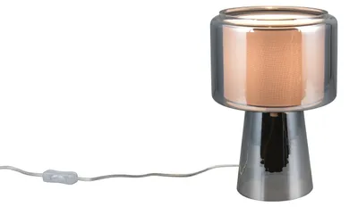 Immagine prodotto di Lampada da tavolo, vetro, cromo, vetro fumé, attacco E14, H 29 cm