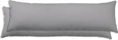 Produktbild von 2er Set Seitenschläferkissen Bezug 40x145 cm silber Uni Kissenbezug Baumwolle