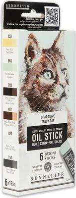 Produktbild von Sennelier Set mit 6 Mini Oil Sticks - Tigerkatze - N130116.06