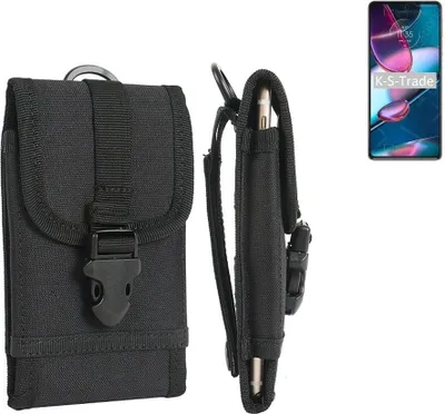Produktbild von K-S-Trade Holster Handy Hülle kompatibel mit Motorola Edge 30 Pro Holster Handytasche Gürtel Tasche Schutz Hülle Robust Outdoor schwarz