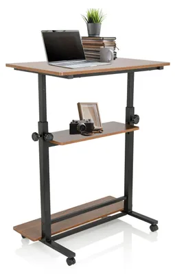 Produktbild von hjh OFFICE Stehschreibtisch WORKSTATION II Sitz-Steh Schreibtisch höhenverstellbar, Stehpult Laptoptisch für Zuhause & Büro, Höhe 80.0 - 120.0 cm