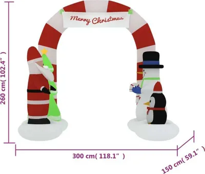 Immagine prodotto di vidaXL Arco di decorazione natalizia gonfiabile con LED 260 cm