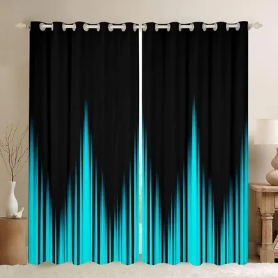Verdunkelungsvorhänge Ombre Türkis 2er-Set 168x228 cm