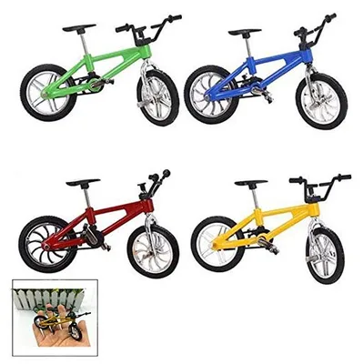 Productafbeelding van Mini Fiets Speelgoed - Fietsmodel Ornamenten - Decoratie Verzameling - Realistisch Legering Model - 4 Stuks - Meerkleurig
