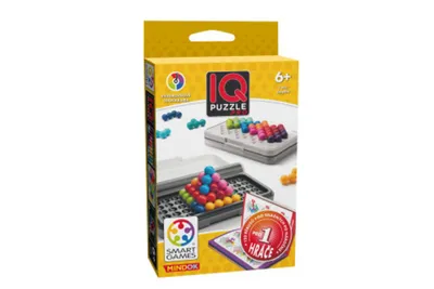 The image shows the packaging of an IQ Puzzle game by Smart Games.