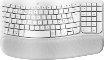 Zdjęcie produktu dla Logitech 920-012299, Pełnowymiarowy (100%), Bezprzewodowy, RF Wireless + Bluetooth, Membranowa, QWERTY, Biały