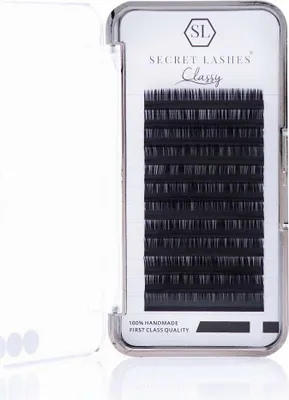 Produktbild von Secret Lashes | Classy C 0,10 14mm - Schwarz - Halbmatt - 12 Stück - 3mm Klebestreifen