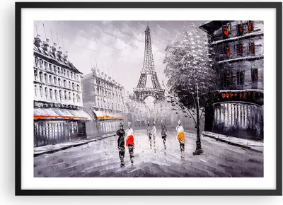 Produktbild von Gerahmtes Poster - Schwarzer Rahmen - Architektur Paris Eiffle Frankreich - 70x50 cm - Wand Bild - Wanddeko - Wandbilder - Wandposter - Bilderrahmen - Bilder - Kunstdruck - Wandbild - P2BAA70x50-2961