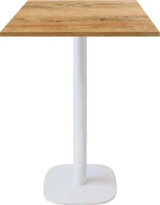 Zdjęcie produktu dla Wysoki stół 60 x 60 cm - okrągły model z białą podstawą wykonaną z dębu słoweńskiego