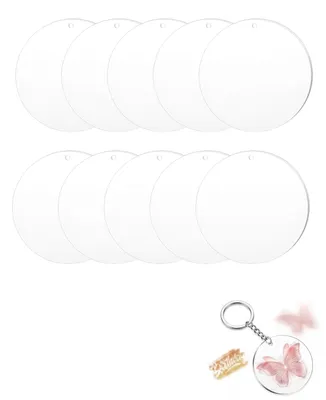 Runde Acrylplatten, 5 x 5 cm, 2 mm, transparent, 10er-Set für DIY & Gravur