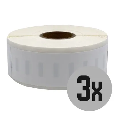 Produktbild von DULA Dymo kompatible Etiketten, 89 x 25 mm, Weiß, Polypropylen, Selbstklebend, 3 Rollen, 350 Etiketten pro Rolle