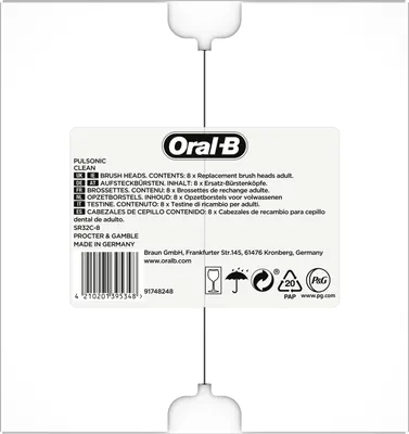 Image de Oral-B Brosses à dents Pulsonic Clean 8 pièces FFS